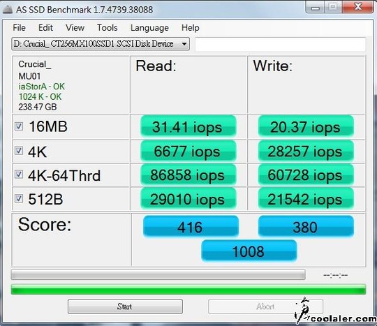 AS SSD BENCH iops